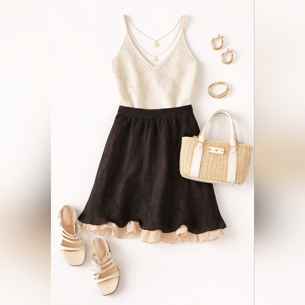 Club Monaco Layered Silk Skit